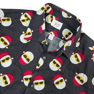 North Pole Trading Co.  Happy Holidays Santa Long Sleeve Shirt Mens Medium